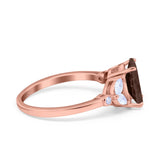 Art Deco Oval Natural Stone Wedding Ring