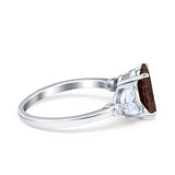 Art Deco Oval Natural Stone Wedding Ring