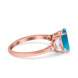 Art Deco Oval Natural Stone Wedding Ring