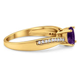 Vintage Style Round Natural Stone Twisted Ring