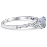 Art Deco Round Natural Stone Ring