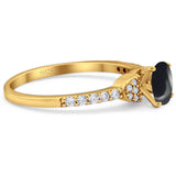 Art Deco Round Natural Stone Ring