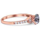 Art Deco Round Natural Stone Ring