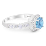 Art Deco Round Natural Stone Halo Ring