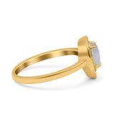 Pear Teardrop Natural Stone Wedding Ring
