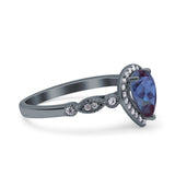 Pear Natural Stone Beaded Ring