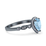 Pear Natural Stone Beaded Ring