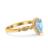 Pear Natural Stone Beaded Ring