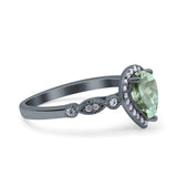 Pear Natural Stone Beaded Ring