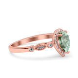 Pear Natural Stone Beaded Ring