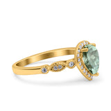 Pear Natural Stone Beaded Ring