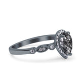 Pear Natural Stone Beaded Ring