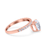 Pear Teardrop Natural Stone Wedding Ring