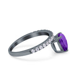 Pear Teardrop Natural Stone Wedding Ring