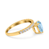 Pear Teardrop Natural Stone Wedding Ring