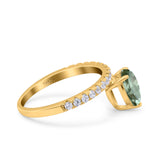 Pear Teardrop Natural Stone Wedding Ring