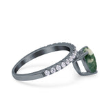 Pear Teardrop Natural Stone Wedding Ring