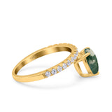 Pear Teardrop Natural Stone Wedding Ring