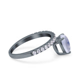 Pear Teardrop Natural Stone Wedding Ring