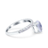 Pear Teardrop Natural Stone Wedding Ring