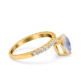 Pear Teardrop Natural Stone Wedding Ring