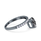 Pear Teardrop Natural Stone Wedding Ring