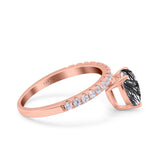 Pear Teardrop Natural Stone Wedding Ring