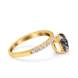 Pear Teardrop Natural Stone Wedding Ring