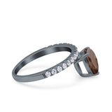 Pear Teardrop Natural Stone Wedding Ring