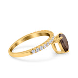 Pear Teardrop Natural Stone Wedding Ring