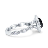 Oval Natural Stone Art Deco Ring