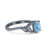 Oval Natural Stone Leaf Split Shank Ring