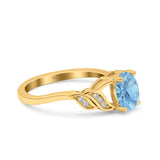 Oval Natural Stone Leaf Split Shank Ring