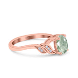 Oval Natural Stone Leaf Split Shank Ring