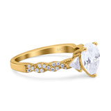 Art Deco Teardrop Pear Ring