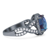 Oval Natural Stone Infinity Twisted Ring