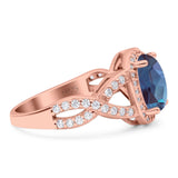 Oval Natural Stone Infinity Twisted Ring