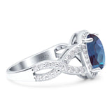 Oval Natural Stone Infinity Twisted Ring