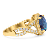 Oval Natural Stone Infinity Twisted Ring