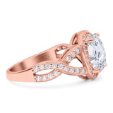 Oval Natural Stone Infinity Twisted Ring