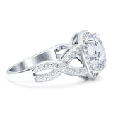 Oval Natural Stone Infinity Twisted Ring