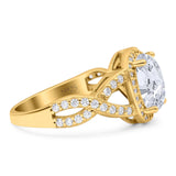 Oval Natural Stone Infinity Twisted Ring