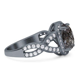 Oval Natural Stone Infinity Twisted Ring