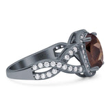 Oval Natural Stone Infinity Twisted Ring