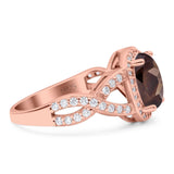 Oval Natural Stone Infinity Twisted Ring