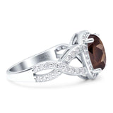 Oval Natural Stone Infinity Twisted Ring