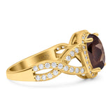 Oval Natural Stone Infinity Twisted Ring