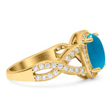 Oval Natural Stone Infinity Twisted Ring