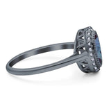 Art Deco Oval Natural Stone Wedding Ring