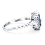 Art Deco Oval Natural Stone Wedding Ring